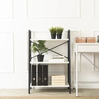 Стеллаж MEBEL ELITE VIOR белый / черный фотография