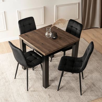 Стіл розкладний MEBEL ELITE MAX 80 (160)80см Горіх / Чорний фотографія