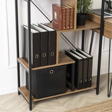 Стеллаж MEBEL ELITE TIM орех / черный фотография