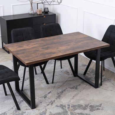Стол MEBEL ELITE GLOS 135х80 см Дуб Рустик / Черный фотография