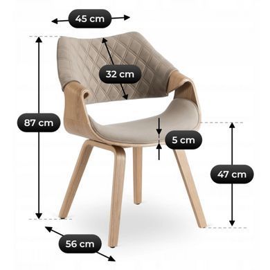 Стул бархатный MEBEL ELITE LUISE Velvet Беж фотография