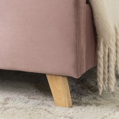 Ліжко оксамитове MEBEL ELITE MIKEL Velvet 120x200см Рожевий фотографія