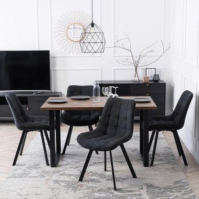Стол MEBEL ELITE GLOS 135х80 см Дуб Рустик / Черный фотография