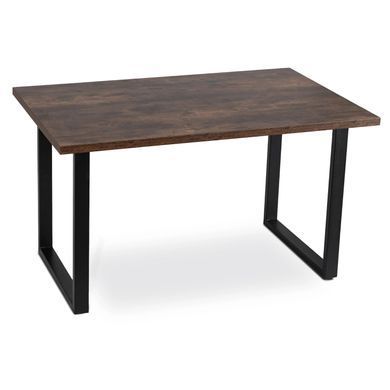 Стол MEBEL ELITE GLOS 135х80 см Дуб Рустик / Черный фотография