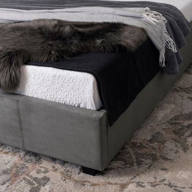 Ліжко двоспальне оксамитове 140x200 MEBEL ELITE MARI Velvet Сірий фотографія