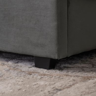 Ліжко двоспальне оксамитове 140x200 MEBEL ELITE MARI Velvet Сірий фотографія
