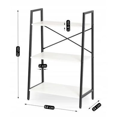 Стеллаж MEBEL ELITE VIOR белый / черный фотография