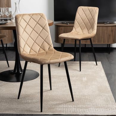 Стілець оксамитовий MEBEL ELITE FORIS Velvet Бежевий фотографія