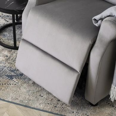 Кресло реклайнер бархатное MEBEL ELITE SIMON Velvet Серый фотография