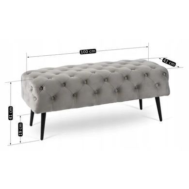 Лава оксамитова MEBEL ELITE VERA 2 Velvet Сірий фотографія