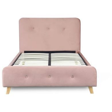 Ліжко оксамитове MEBEL ELITE MIKEL Velvet 120x200см Рожевий фотографія