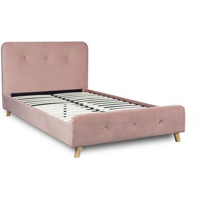 Ліжко оксамитове MEBEL ELITE MIKEL Velvet 120x200см Рожевий фотографія