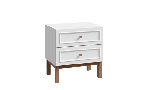 Тумба прикроватная 2ш Пенкридж / Penkridge PQRK111 Prestol Светло-серый/Дуб глиняный фотография