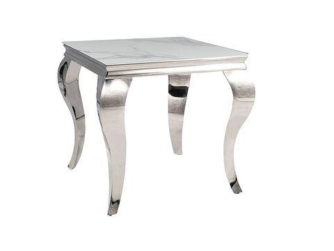 Журнальний столик PRINCE B CERAMIC Signal 55x55 Білий Мармур / Хром фотографія