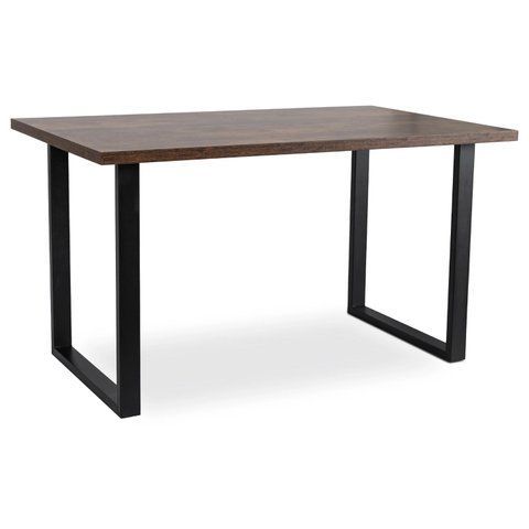 Стол MEBEL ELITE GLOS 135х80 см Дуб Рустик / Черный фотография