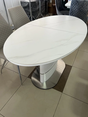Стіл розкладний SANREMO CERAMIC Intarsio 160(200)x90 Білий Ефект Мармуру фотографія