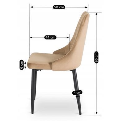 тілець оксамитовий MEBEL ELITE BARI Velvet Бежевий фотографія