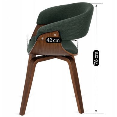 Комплект стіл MEBEL ELITE LINO 100х100 см Горіх / Чорний +4 стільці GARY 2 Зелений/ горіх фотографія