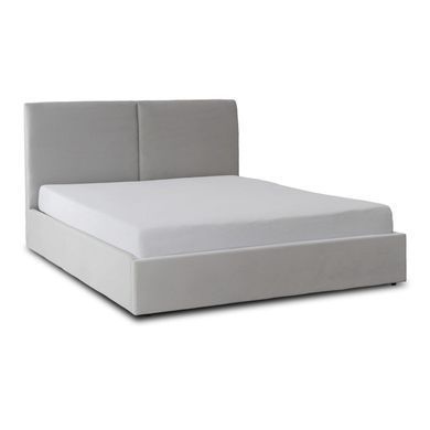 Кровать двуспальная MEBEL ELITE MARSYLIA Velvet 180x200 см Серый фотография