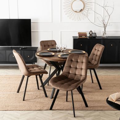 Стілець оксамитовий MEBEL ELITE RICK Velvet Коричневий фотографія