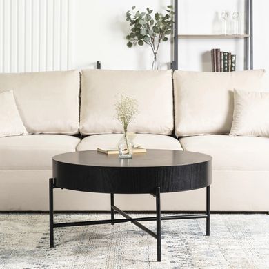 Журнальний столик MEBEL ELITE BELIEF 80x80 Чорний фотографія