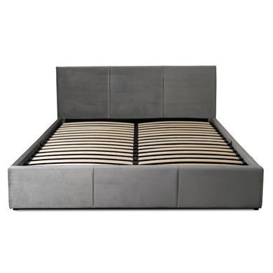 Кровать двуспальная бархатная MEBEL ELITE ALISSON Velvet 140x200 Серый фотография