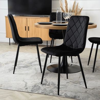 Стілець оксамитовий MEBEL ELITE FORIS Velvet Чорний фотографія