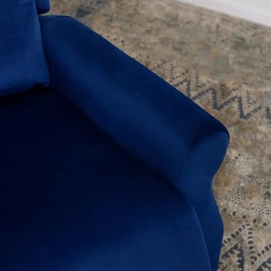 Кресло реклайнер бархатное MEBEL ELITE SIMON Velvet, темно-синий фотография
