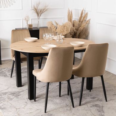тілець оксамитовий MEBEL ELITE BARI Velvet Бежевий фотографія