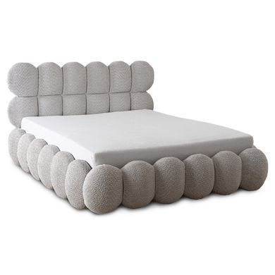 Ліжко двоспальне MEBEL ELITE ANKARA 160x200 см Сірий Букле фотографія