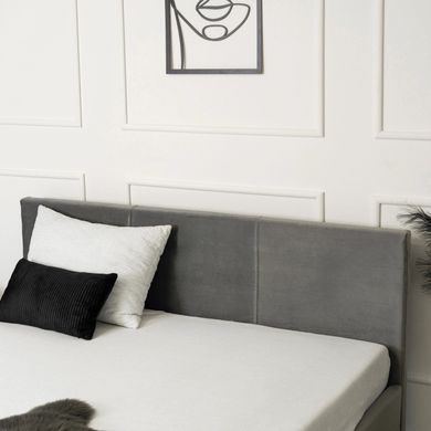 Кровать двуспальная бархатная MEBEL ELITE ALISSON Velvet 140x200 Серый фотография