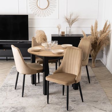 тілець оксамитовий MEBEL ELITE BARI Velvet Бежевий фотографія