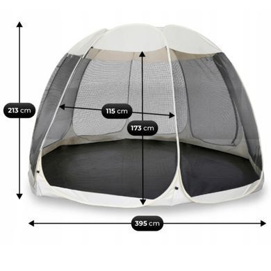 Садовая беседка с москитной сеткой Mebel Elit CAMA 395 см Бежевый/черный