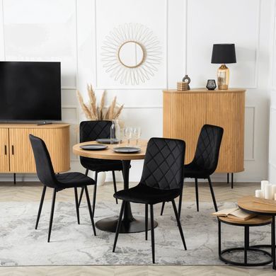 Стілець оксамитовий MEBEL ELITE FORIS Velvet Чорний фотографія