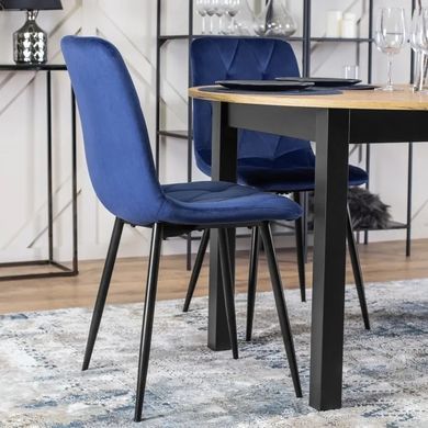 Стул бархатный MEBEL ELITE ROBIN Velvet Темно-синий фотография