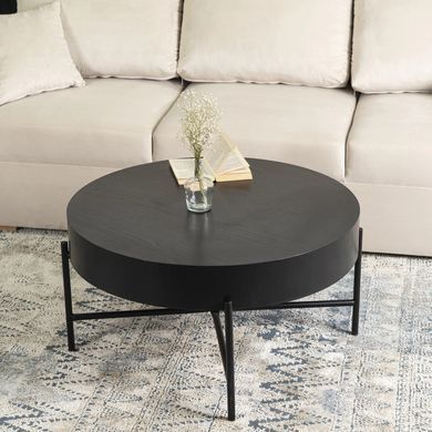 Журнальний столик MEBEL ELITE BELIEF 80x80 Чорний фотографія