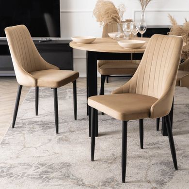 тілець оксамитовий MEBEL ELITE BARI Velvet Бежевий фотографія