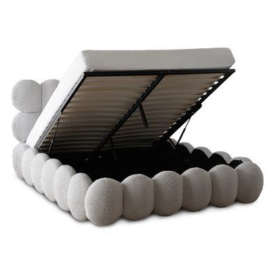 Ліжко двоспальне MEBEL ELITE ANKARA 160x200 см Сірий Букле фотографія