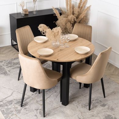 тілець оксамитовий MEBEL ELITE BARI Velvet Бежевий фотографія