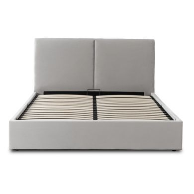 Кровать двуспальная MEBEL ELITE MARSYLIA Velvet 180x200 см Серый фотография