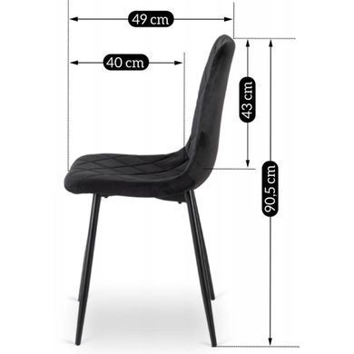 Стілець оксамитовий MEBEL ELITE FORIS Velvet Чорний фотографія
