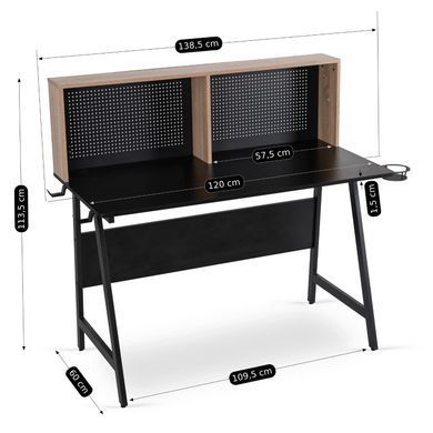 Письмовий стіл MEBEL ELITE ICE 138,5 см Чорний/Дуб фотографія