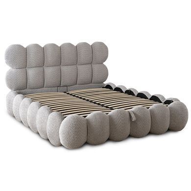 Ліжко двоспальне MEBEL ELITE ANKARA 160x200 см Сірий Букле фотографія