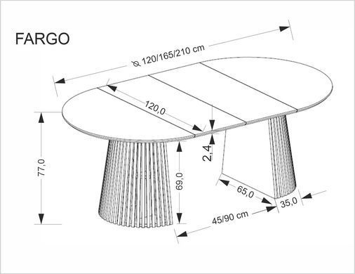 Стол FARGO Halmar 120(210)x 120 Орех фотография