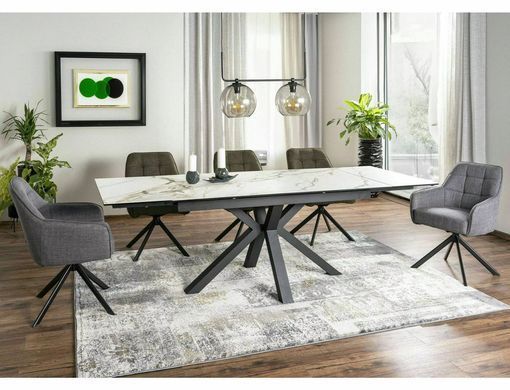 Стіл Обідній COLUMBUS AMBER BIANCO Signal 160(240)X90 Білий Мат / Чорний Мат фотографія