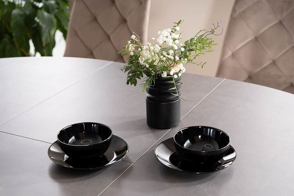 Стіл Розкладний PORTO CERAMIC Signal 120(160)x120 Сірий Мармур / Сталь Мат фотографія
