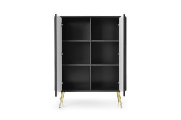 Комод Perfect Home Зова/Zova 2-дверный с золотыми ножками K103 Черный фотография
