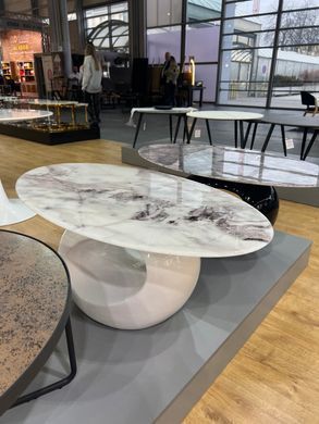 Журнальний столик ETNA Ceramic Signal 110x60 Білий Ефект Мармуру /Білий Лакований фотографія