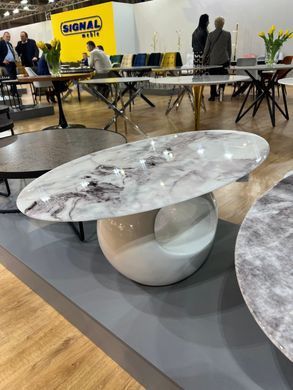 Журнальний столик ETNA Ceramic Signal 110x60 Білий Ефект Мармуру /Білий Лакований фотографія