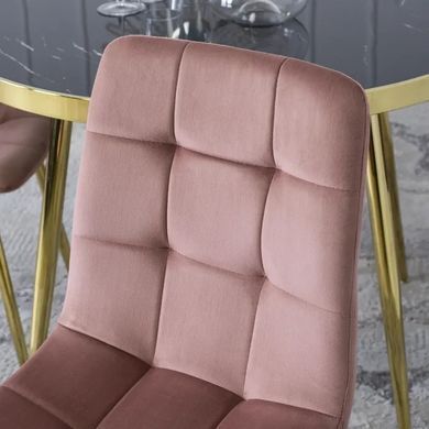 Стілець оксамитовий MEBEL ELITE YORK Velvet, Рожевий / Золотий фотографія